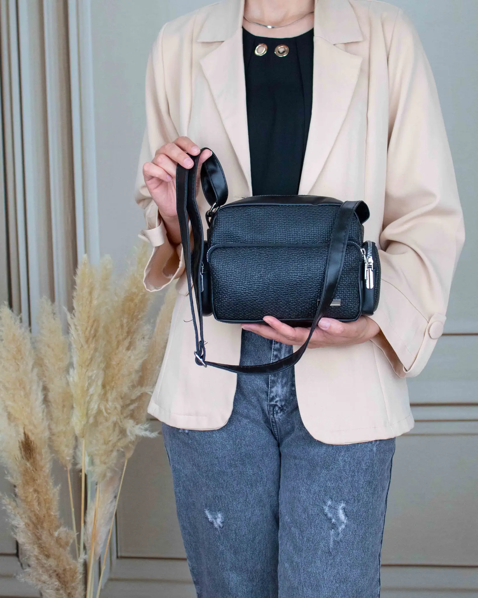 کیف پاسپورتی کنفی کرم و قهوه ای