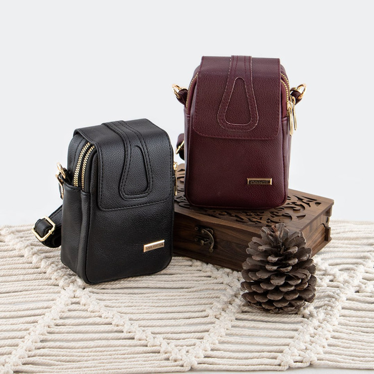 کیف دوشی زنانه چرم مصنوعی عالی زیپ فلزی