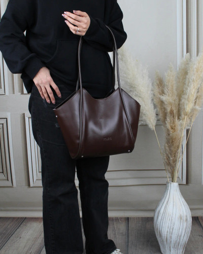 کیف زنانه چرم رنگ شکلاتی