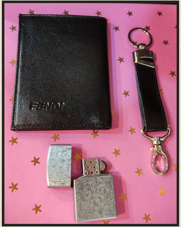 ست سه قلم چرم طبیعی گاوی رنگ مشکی