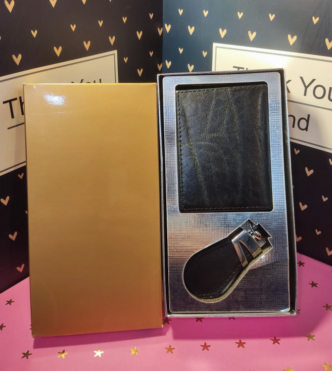 جای کارتی و دسته کلید چرم طبیعی به همراه جعبه کادوبی