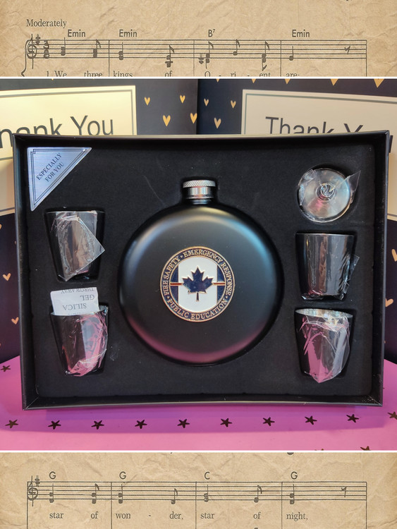 ست بطری جیبی استیل و چهار عدد شات