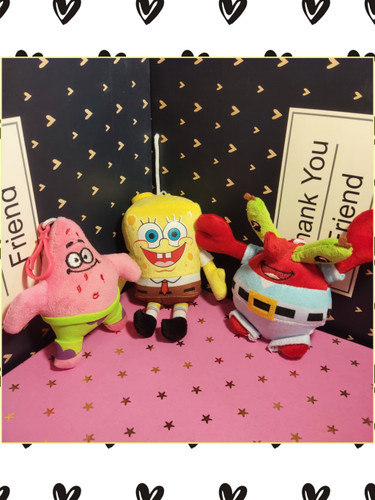 س عدد عروسکو اویز باب اسفنجی و پاتریک و آقای خرچنگ