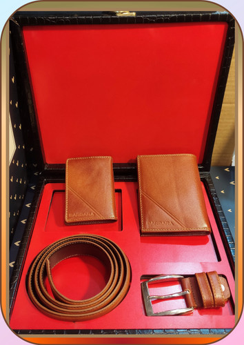 ست لاکچری کیف کمربند و جای کارت چرم طبیعی