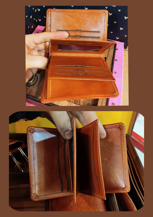 جای کارت چهار برگه و چهار لایه ای چرم طبیعی