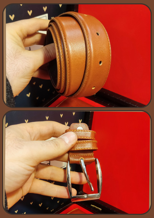 کمربندجنس چرم طبیعی عالی و سگک استیل و یراق درجه یک