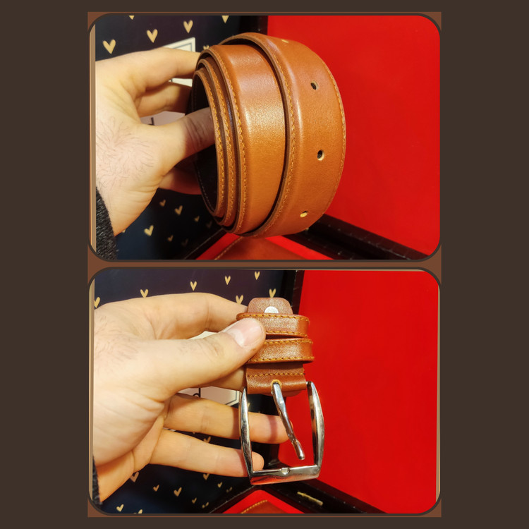 کمربند چرم طبیعی و سگک استیل