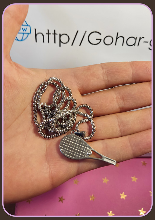 زنجیر و پلاک طرح راکت هر دو استیل اصل