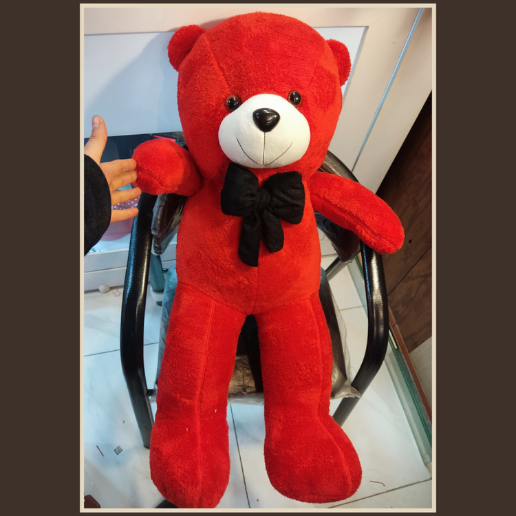 خرس قرمز پاپیون مشکی اندازه ۱۰۰ سانتیمتر