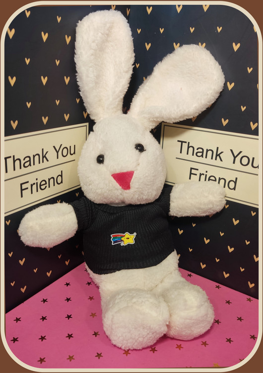 رنگ سفید خرگوش لباس دار رنگین کمانی