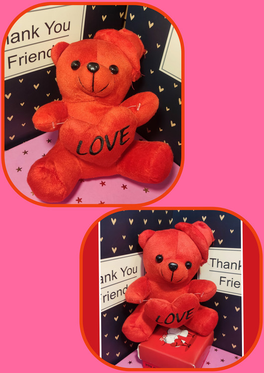 خرس قرمز و ولنتاینی ۳۰ سانت کلاه کج