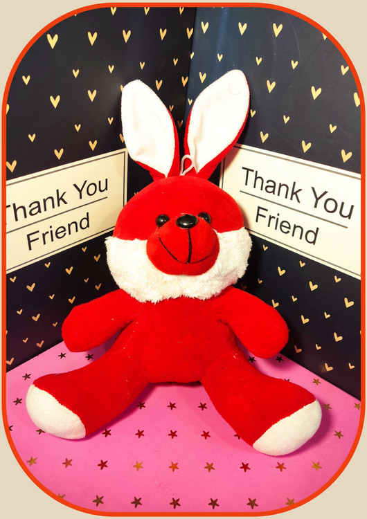 خرگوش قرمز و سفید زیبای ولنتاینی ،ارتفاع ۳۳ سانتیمتر