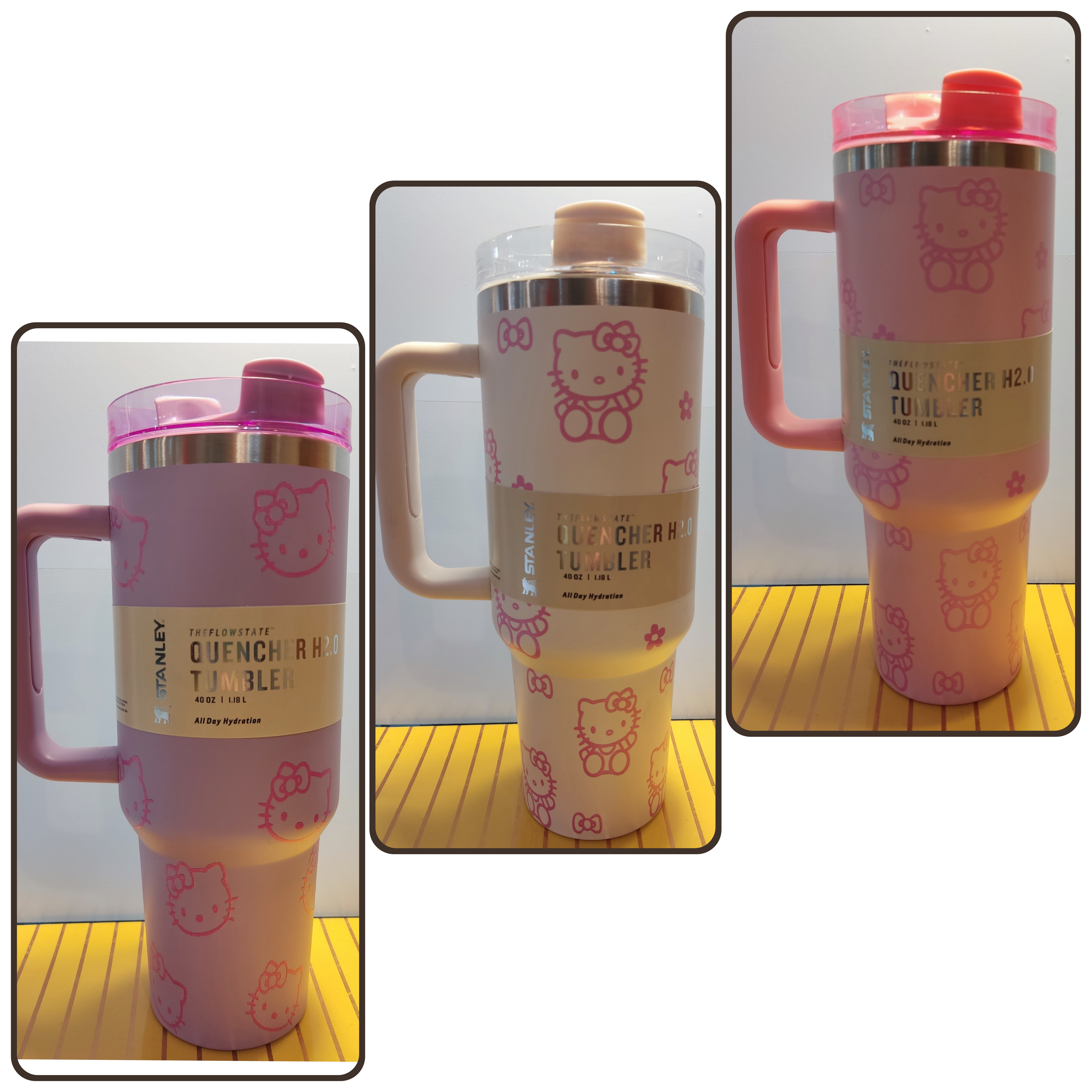 تراول ماگ استنلی هلو کیتی ،دسته دار حجم۱.۱۸ مدل کیتی Quencher H2.0